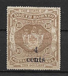 Britská kolonie North Borneo 4 Cents   MH*
