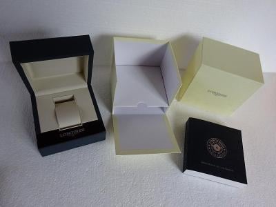 Box - krabice na hodinky Longines , dřevo kůže , 14x14 cm