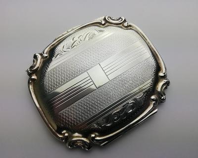 luxusní stříbrná pudřenka stříbro Ag 835/1000 včetně etue