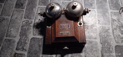 Telegraf elektrický přídavný zvonek v krásném dřevěném provedení 