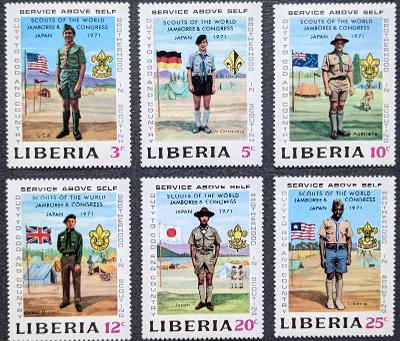 Libérie 1961, skauti, série 6ks známek
