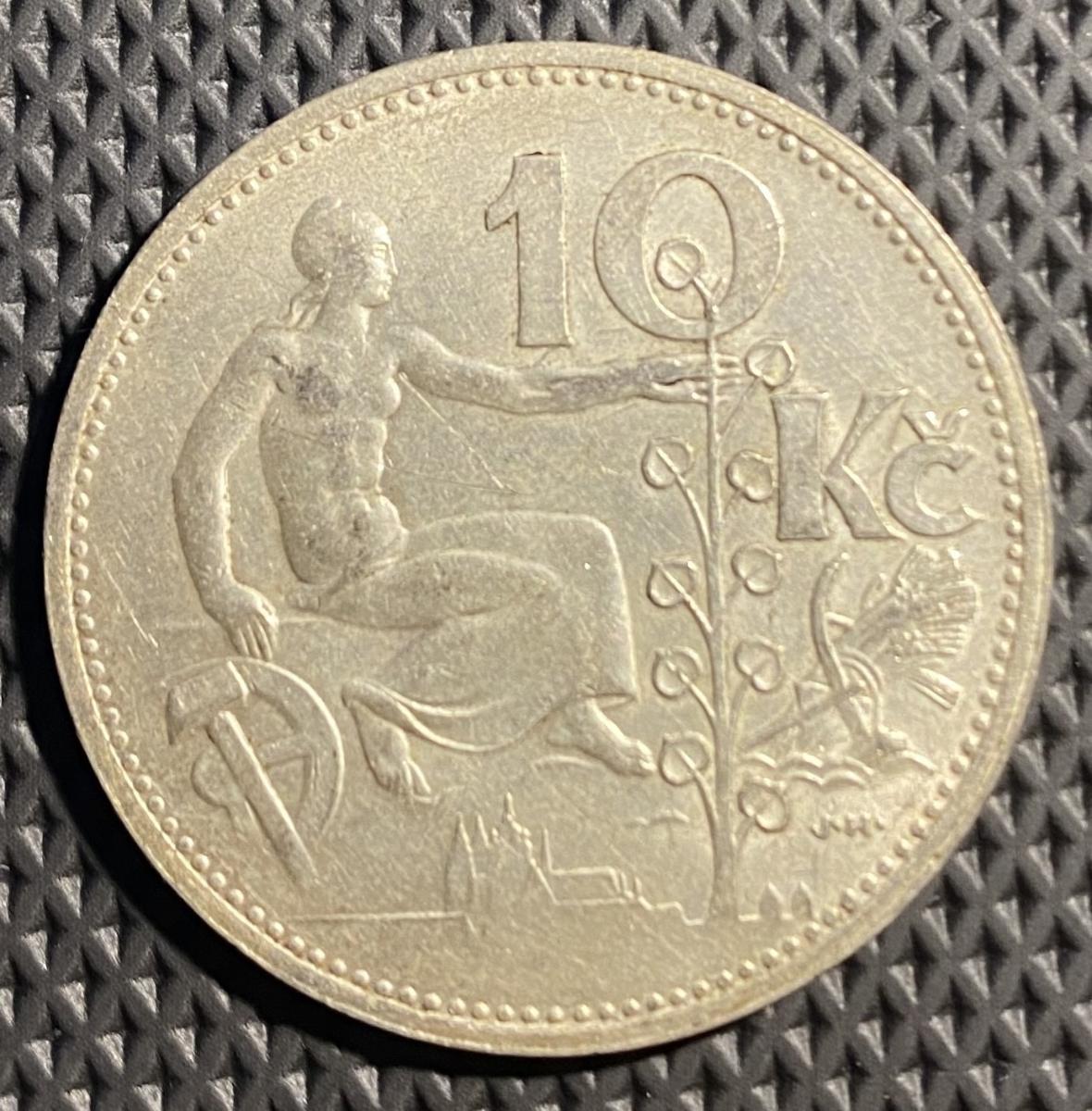 10 korun - 1932 pěkná stříbrná mince; aukce od 1 Kč !! - Numizmatika