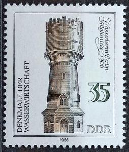 DDR: MiNr.2994 Berlin-Altglienicke Water Tower  (1900) 35pf ** 1986