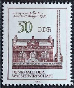 DDR: MiNr.2995 Berlin-Friedrichshagen Waterworks (1893) 50pf ** 1986