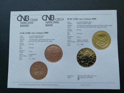 59) Certifikát k minciam 10 a 20 kč vzor 2000 ( milenium )