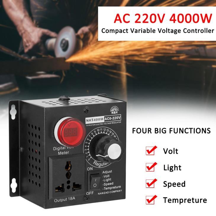 Kompaktní regulátor s proměnným napětím NHT AC 220V 4000W/ Od 1Kč|001| - Elektro