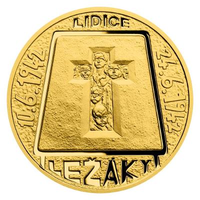 Zlatá mince Operace Anthropoid - Lidice a Ležáky proof