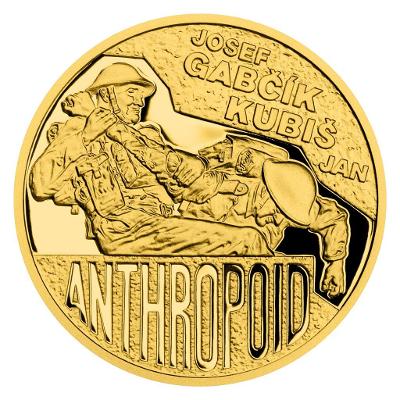 Zlatá mince Operace Anthropoid - J. Gabčík a J. Kubiš proof