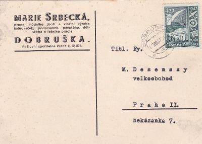 Firemní Dobruška 1947 (Rychnov n. K.) - Praha.