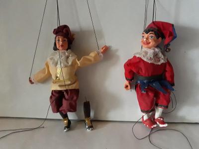 Staré loutky - marionety - Kašpárek a princ