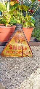 Plechovka  trojúhelník Shell předválečná, ne Mobiloil.