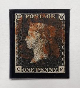 První známka světa - Černá penny 1840 - krásný kus !