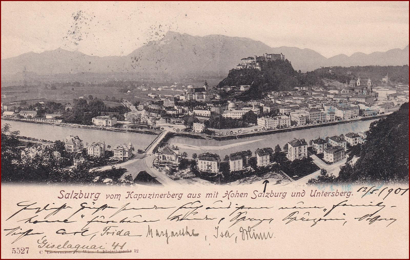 Salzburg * Kapuzinerberg, rieka, časť mesta * Rakúsko * Z973 - Pohľadnice