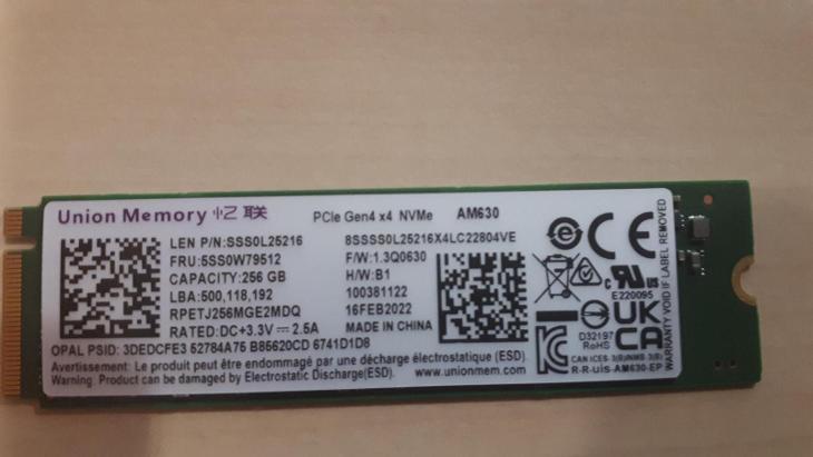 Disk - 256 GB Union Memory PCIe GEN4 x4 NVMe AM630  - Počítače a hry