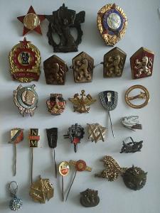 Československo Sada staré odznaky 26 kusů