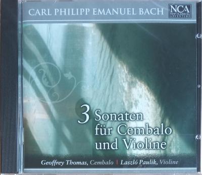 CD - C. P. E. Bach: 3 Sonaten für Cembalo und Violine (nové ve folii)