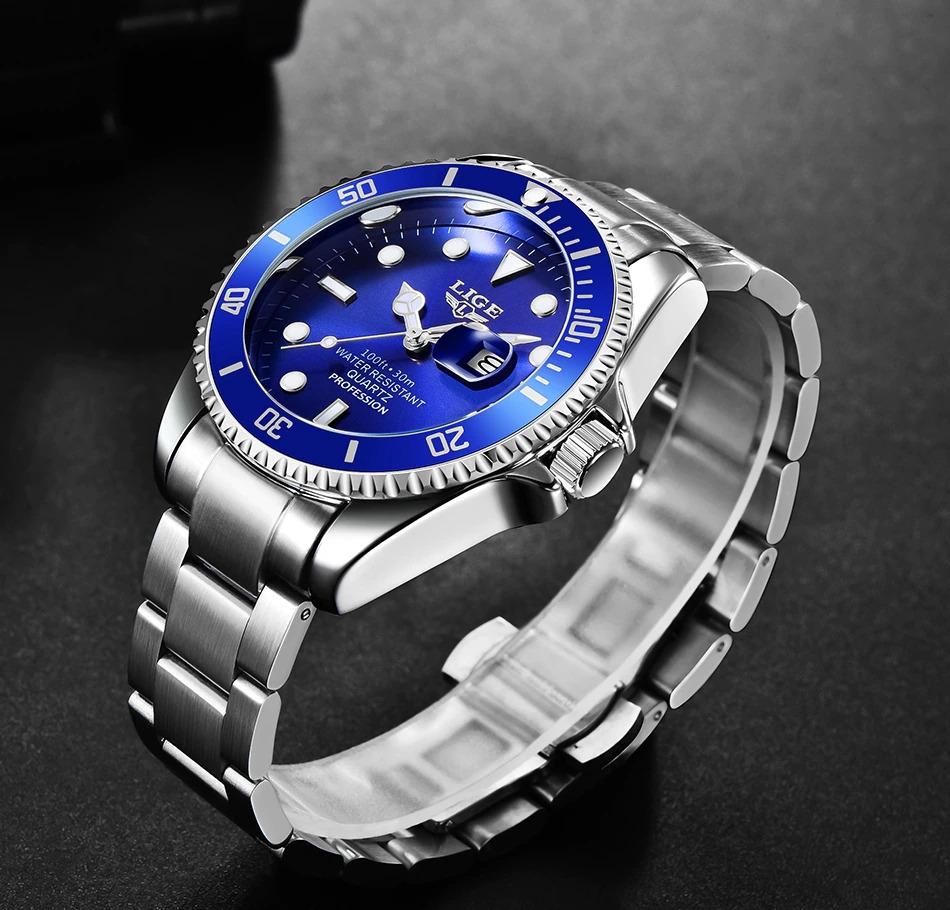 celonerezové pánské hodinky LIGE Quartz, nové - Šperky a hodinky