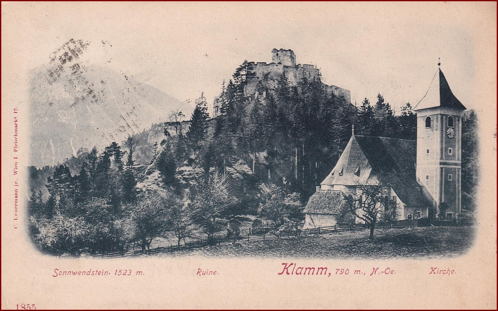 Klamm (Breitenstein) * kostol, hradná zrúcanina * Rakúsko * Z803 - Pohľadnice