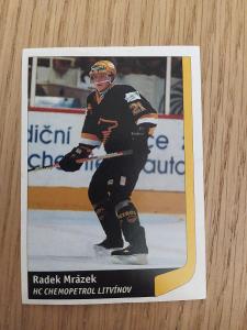 Radek Mrázek #93 HC Chemopetrol Litvínov Samolepky DS Český hokej 1998