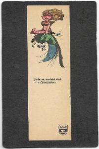 Žena,  moře, ČEDOK, Reklamní účtenka,  ca 1950