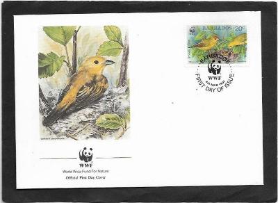 Fauna, ptáci /2/, FDC Mi. 771, WWF Barbados  1991