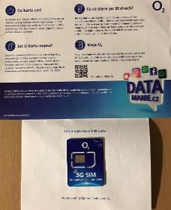 O2 DATA MÁNIE Sim karta 100 GB/DAT