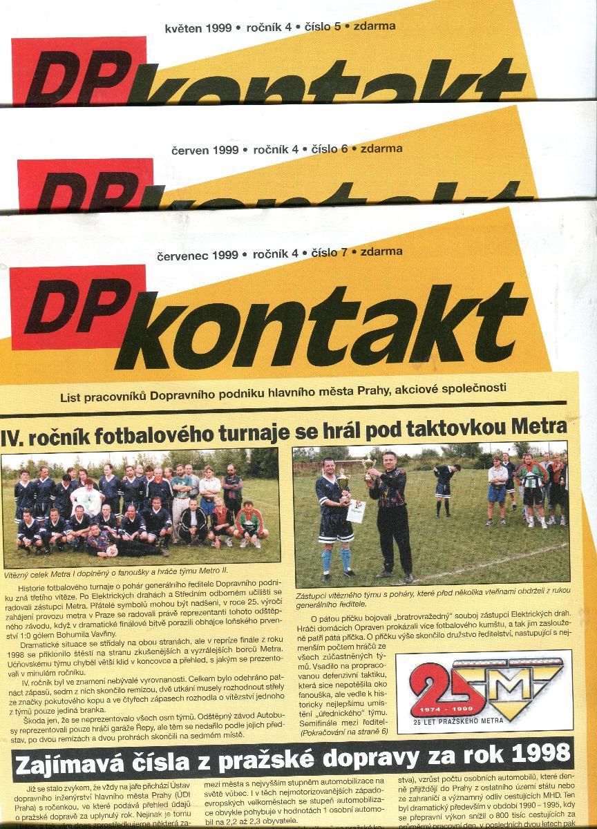 DP kontakt, časopis, história MHD Praha, roč. 4/1999, č. 5, 6 a 7 - Ostatné zberateľské predmety