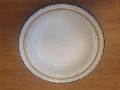 Starý plechový smaltovaný talíř, miska