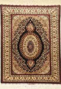 Hedvábný turecký orientální signovaný koberec gobelín Hereke Kayseri