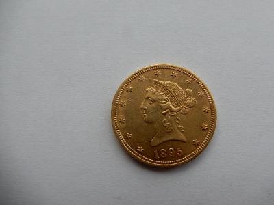 Zlatý 10 dollar 1895 Coronet Head!!!