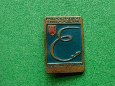 Majstrovstvá Európy v Krasokorčulovaní Bratislava 1958 rozměr 3,7 x 2,