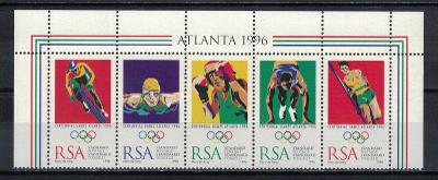 Jihoafrická r. 1996 "Summer Olympic Games 1996 Atlanta" Mich 1005-1009