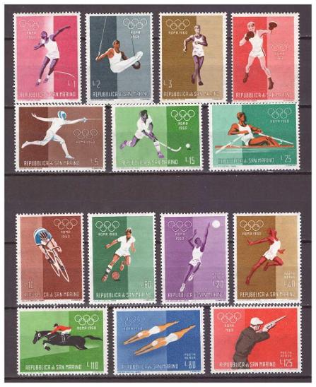San Marino 1960 "Summer Olympic Games 1960 - Rome" Michel 645-658 - Známky