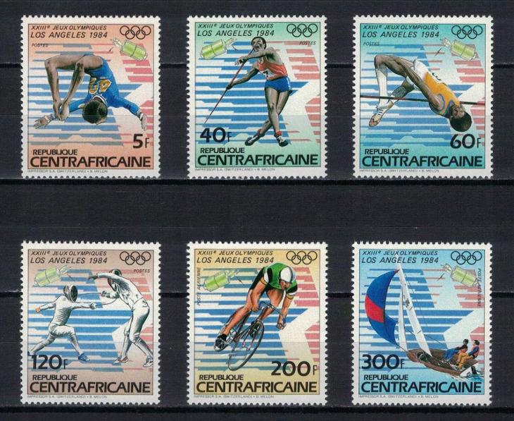 Středoafrická rep. 1983 "Summer Olympic Games 1984 LA" 961A-966A - Známky