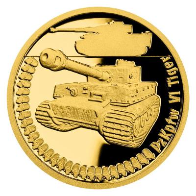 Zlatá mince Obrněná technika - PzKpfw VI Tiger proof