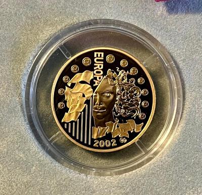 Zlatá mince 10 Euro - začátek evropské měny 2002, 8,45 gramu (1/4 oz)!