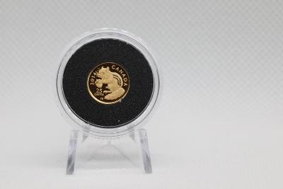 Pamětní zlatá mince Veverka (Kanada, 25 centů)