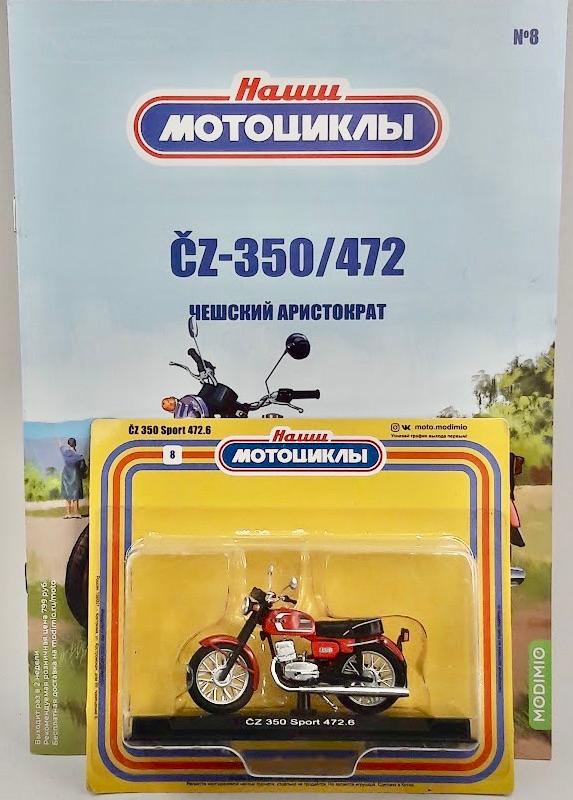 časopis Naše motocykle č.8 ČZ 350 Sport 472.6 - Modimio 1/24 - Modelárstvo