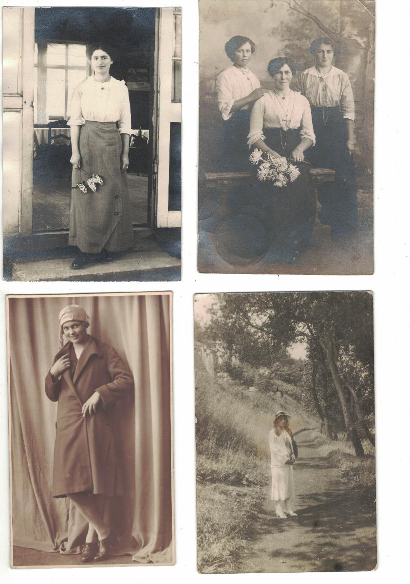 Osem fotiek zo začiatku minulého storočia - ženy. Set číslo 15 - Starožitnosti a umenie