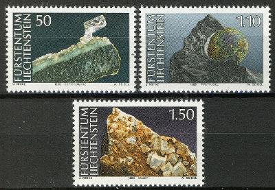 Lichtenštejnsko 1989 Minerály Mi# 981-83 Kat 6€ 0088