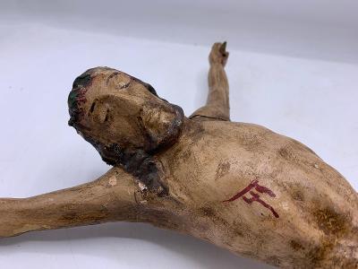 Barokní velké tělo Ježíše Krista - stará dřevořezba rok 1760