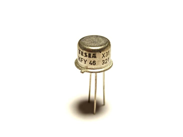 Tranzistor KFY46 - TESLA - 75V, 500mA, 800mW, NPN TO39 - NOS - Elektronické součástky