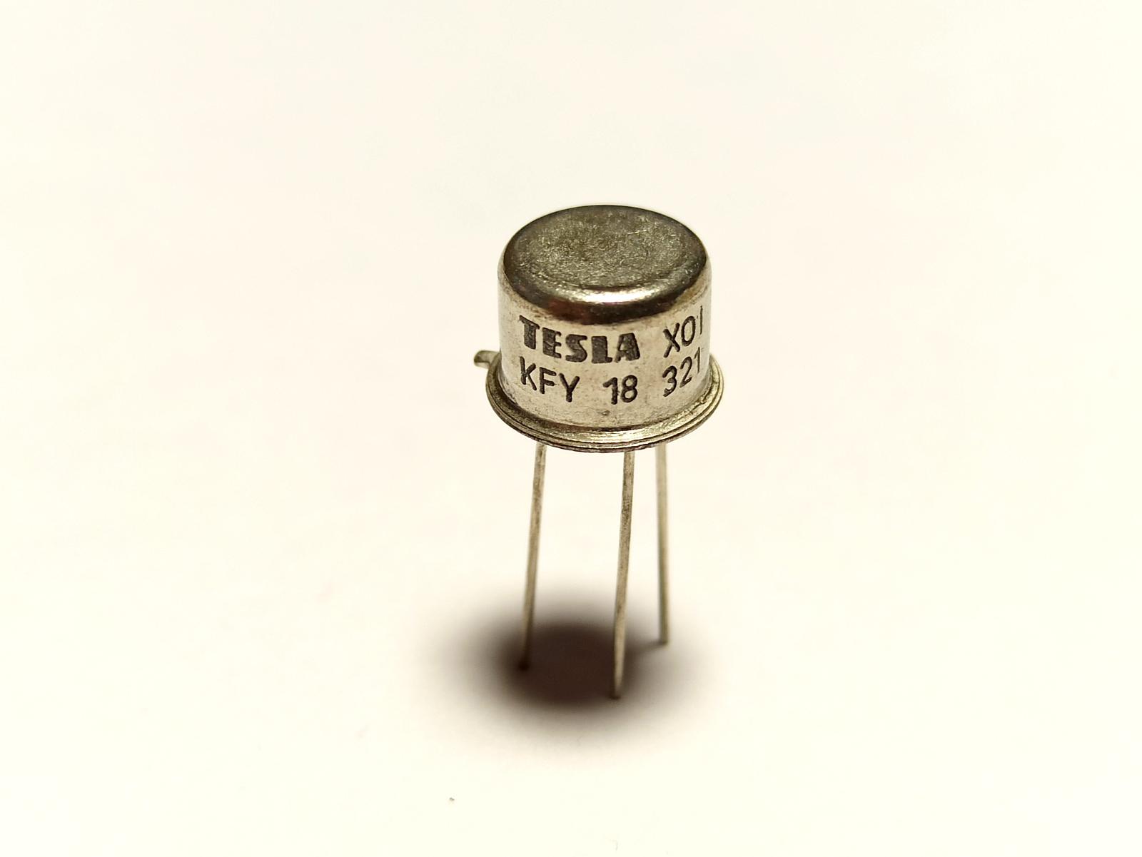 Tranzistor KFY18 - TESLA - 75V, 500mA, 800mW, PNP TO39 - NOS - Elektronické součástky