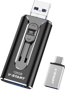 V-START Photo USB flash disk 128GB kompatibilní s iPhone,USB 3.0,černá