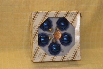 Skleněné ozdoby koule 4,5 cm modré 5 kusy 