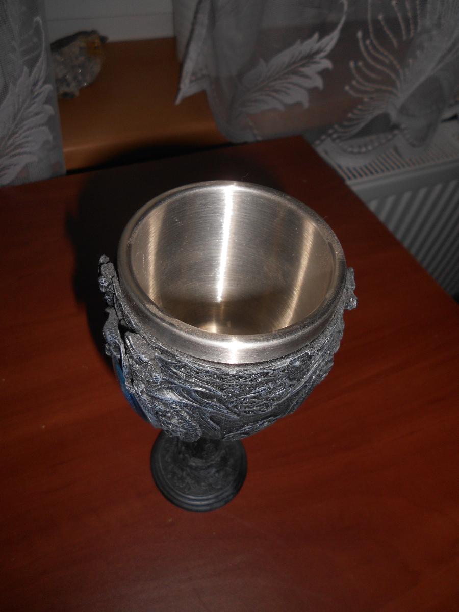 Mystika - dračí pohár litý kámen s nerezovou vložkou - Sběratelství