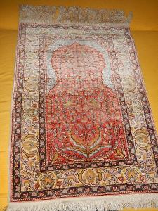 Hedvábný turecký orientální kobereček goblén tapiserie Kayseri 90x52