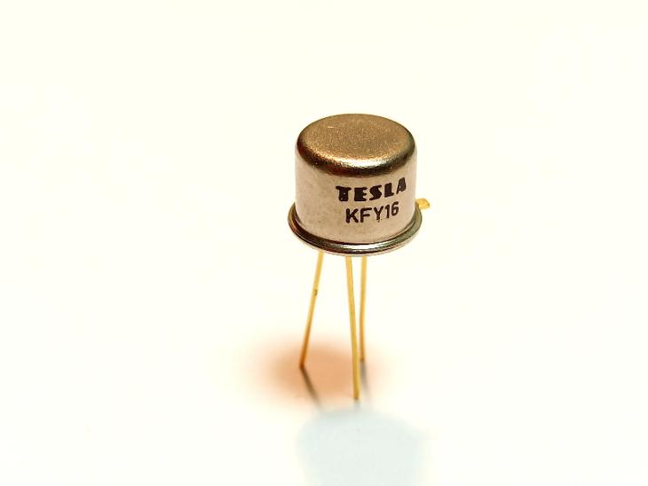 Tranzistor KFY16 - TESLA zlacený - 75V, 500mA, 800mW, PNP - NOS - Elektronické součástky