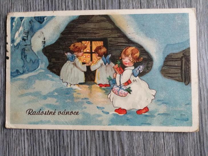 Vánoční pohlednice 1946 | Aukro