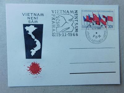 Korespondenční lístek vydaný na pomoc Vietnamu 1966